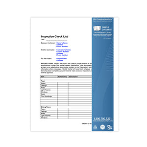 UDA ConstructionDocs™ Inspection Check List - CAK11